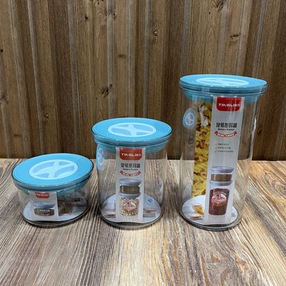 TINGLI Rotary Switch Seal Cans – 3-Piece Airtight Food Storage Container Set