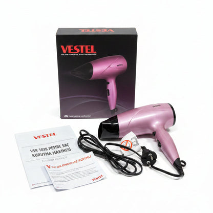 Vestel 1800W Powerful Hair Dryer (Pink)