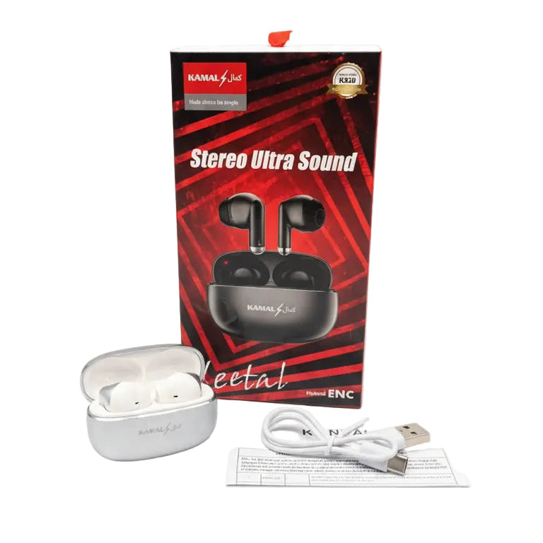Kamal K920 Wireless Earbuds – Hybrid ENC Stereo Ultra Sound with Metallic Charging Case (New)