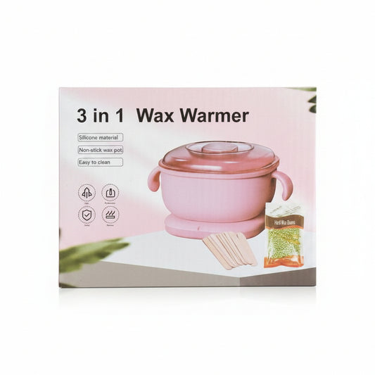 3 in 1 Wax Warmer Hair Removal Kit with Hard Wax Beans & Applicator Sticks