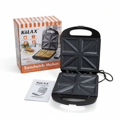 KoLAX Sandwich Maker 1200W – Double-Sided Non-Stick Toaster