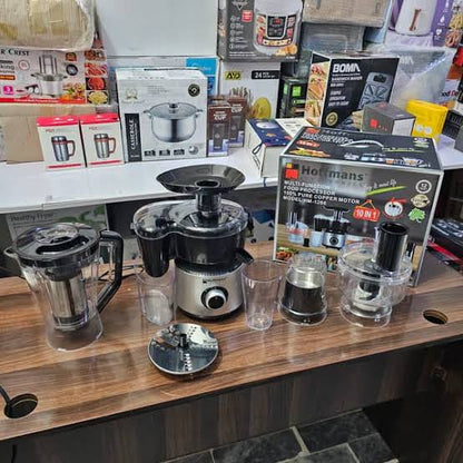 Hoffmans 10-in-1 Multi-Function Food Processor 1200W – Pure Copper Motor Blender, Chopper, Grinder & Juicer Combo