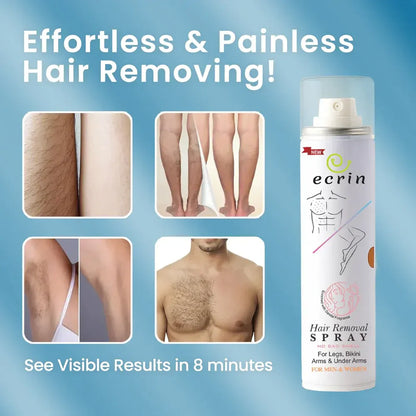 Ecrin Hair Removal Foaming Spray featuring a sandal fragrance, suitable for both men and women.