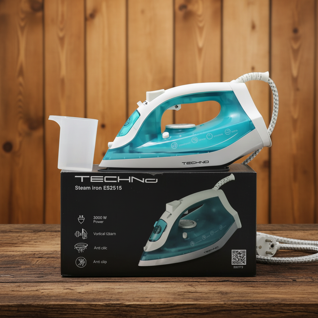 Techno ES2515 2000W Steam Iron – Anti-Drip | Self-Cleaning | Powerful Steam Burst