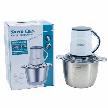 Silver Crest Electric Meat Grinder SC-011000W | Multi-Functional Food Mincer | Double Speed | Stainless Steel Bowl