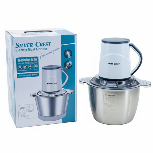 Silver Crest Electric Meat Grinder SC-011000W | Multi-Functional Food Mincer | Double Speed | Stainless Steel Bowl
