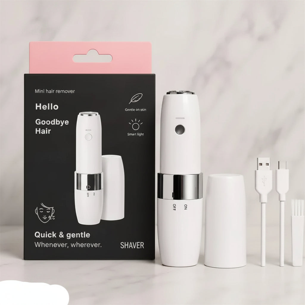 Mini Facial Hair Remover for Women - Painless Electric Face & Eyebrow Shaver