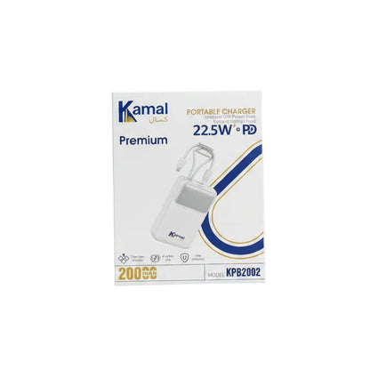 Kamal 20000mAh 22.5W PD Fast Charging Power Bank with Built-in Cables (KPB2002)