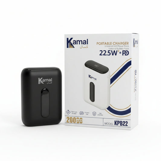 Kamal KPB22 Power Bank – 20000mAh Capacity, 22.5W Fast Charging, Digital Display