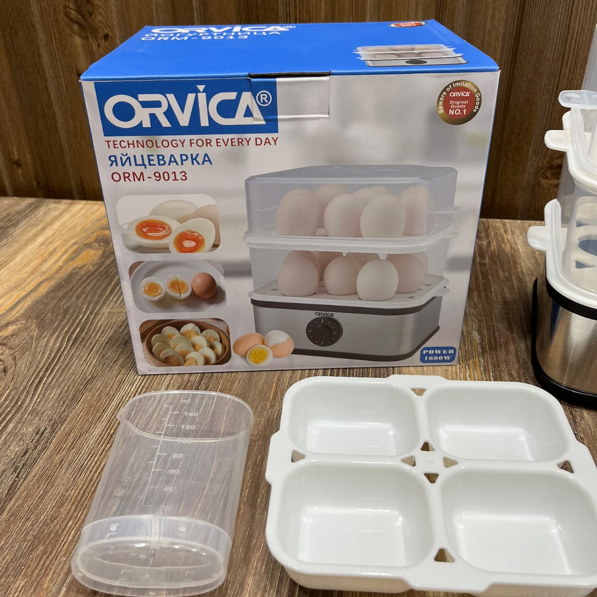 ORVICA ORM-9013 Electric Egg Boiler & Steamer 1600W – 2-Layer Egg Cooker with Timer