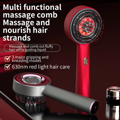 XYT-0801 Red Light Therapy Hair Massager Comb, Waterproof Serum Liquid Applicator