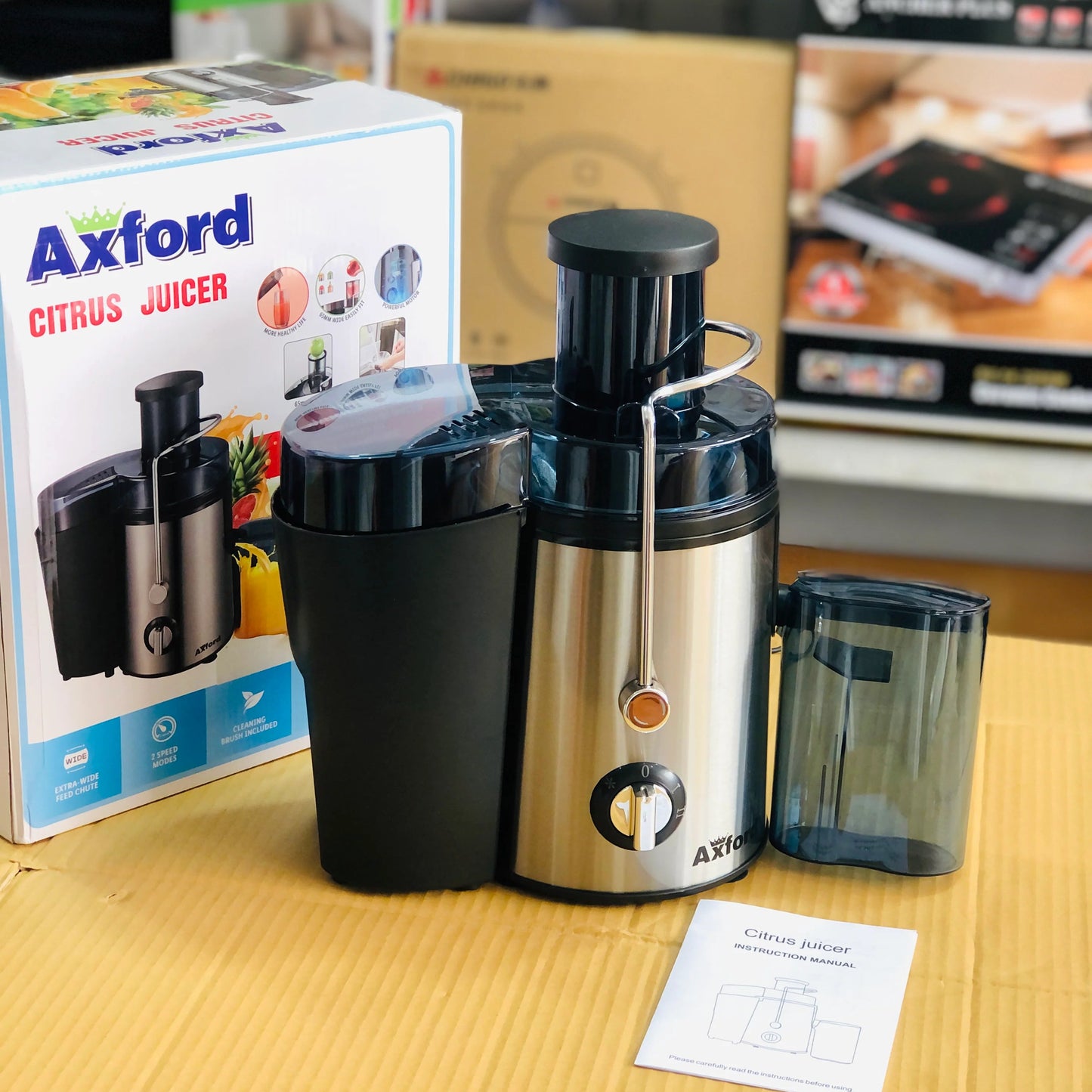 Axford Citrus Juicer – Extra Wide Feed Chute Fruit & Vegetable Juice Extractor