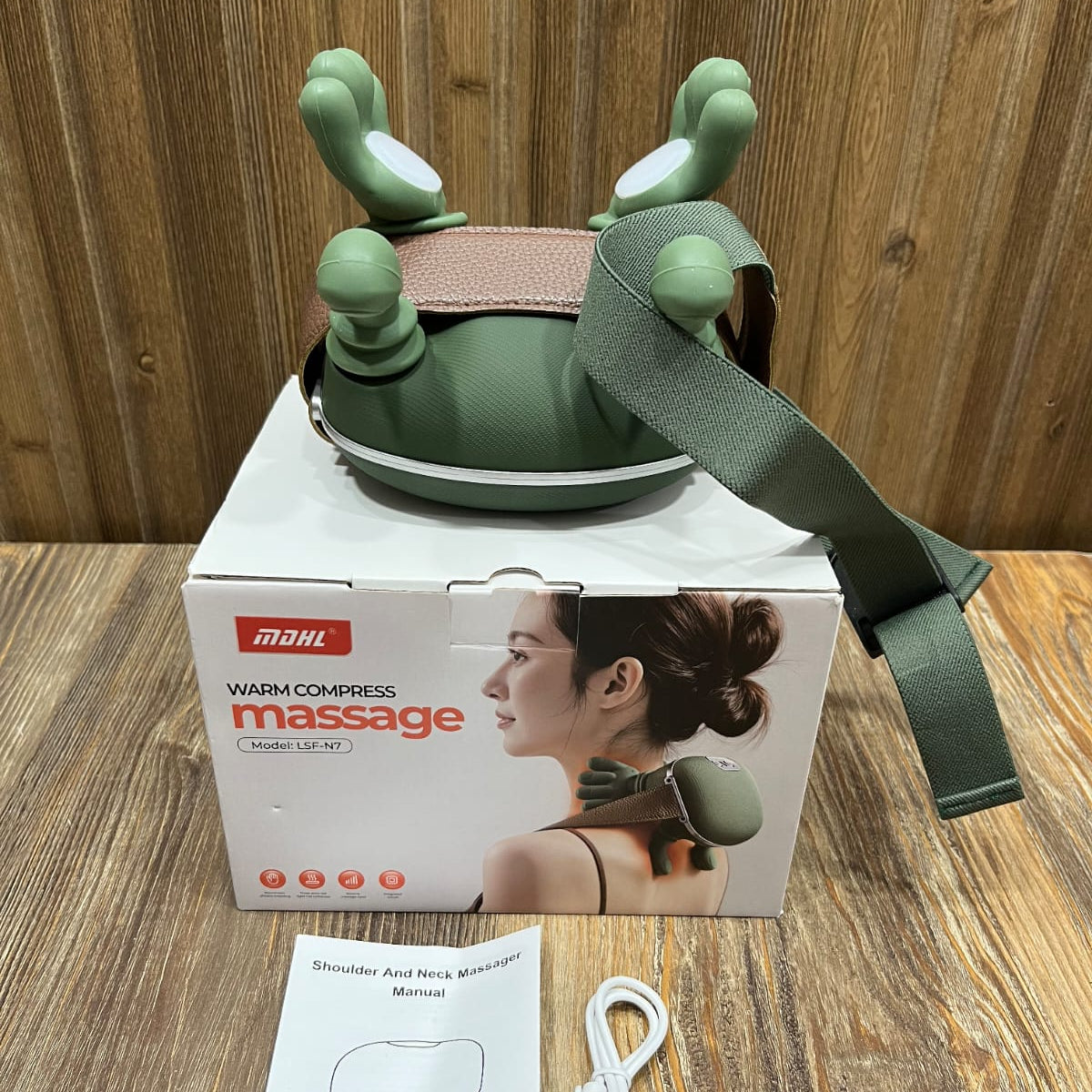 MDHL Warm Compress Shoulder & Neck Massager – Kneading Heat Therapy Pillow