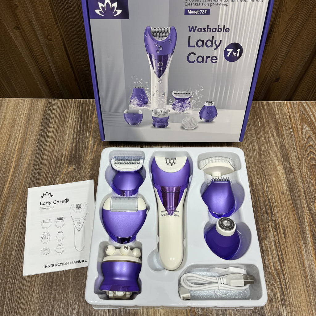 7-in-1 Washable Lady Care Rechargeable Grooming & Epilator Set