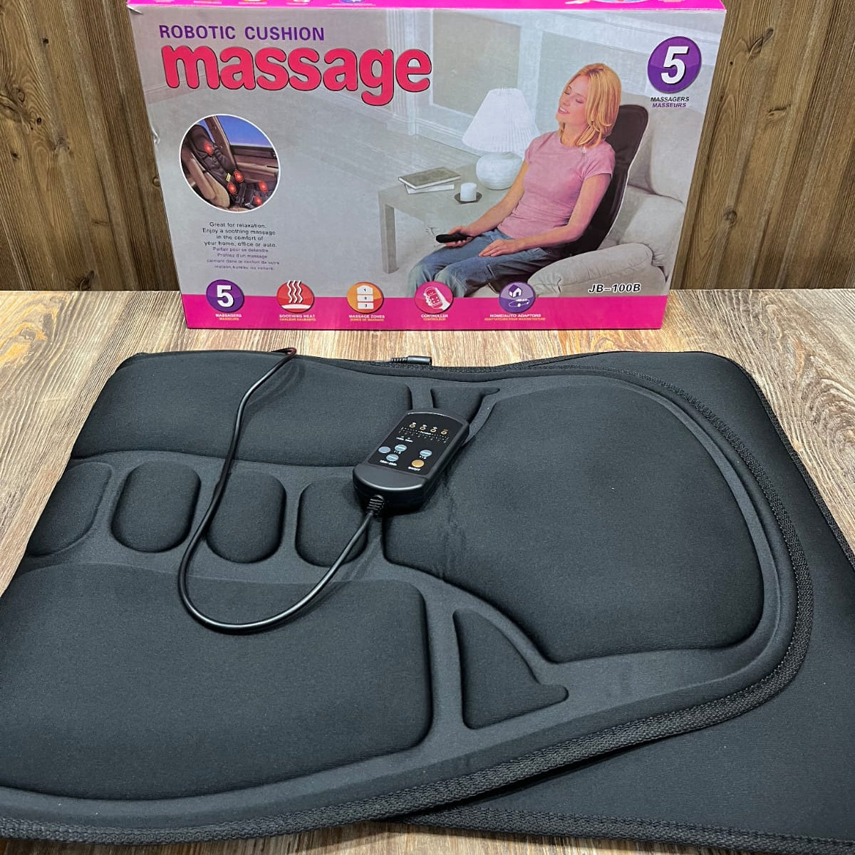 Robotic Cushion Massage Seat – 5 Massagers with Soothing Heat, 3 Zones for Home, Office & Car
