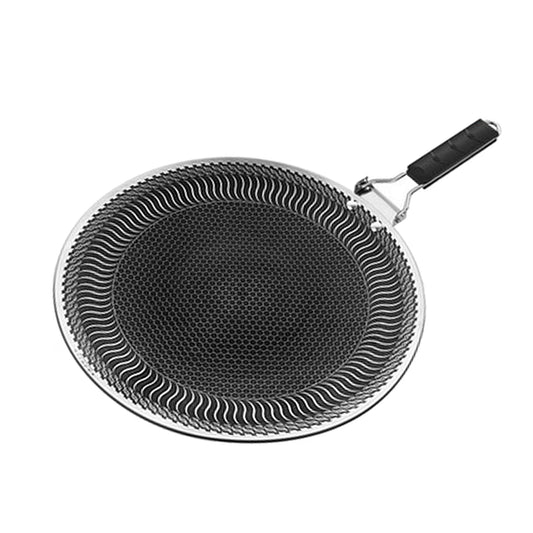 Premium Stainless Steel Non-Stick Honeycomb Tawa [ 34 CM ] – Foldable Handle Flat Pan for Roti, Dosa & Chapatis