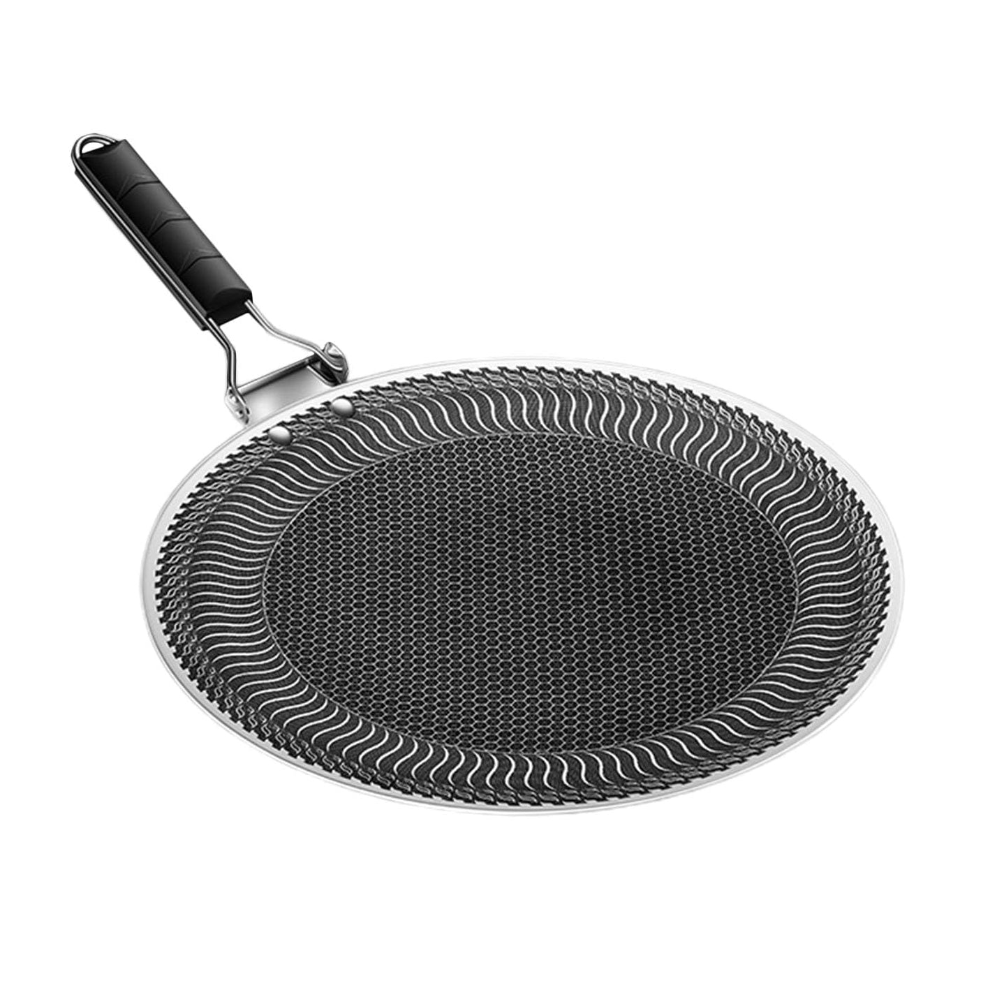 Premium Stainless Steel Non-Stick Honeycomb Tawa [ 38 CM ] – Foldable Handle Flat Pan for Roti, Dosa & Chapatis