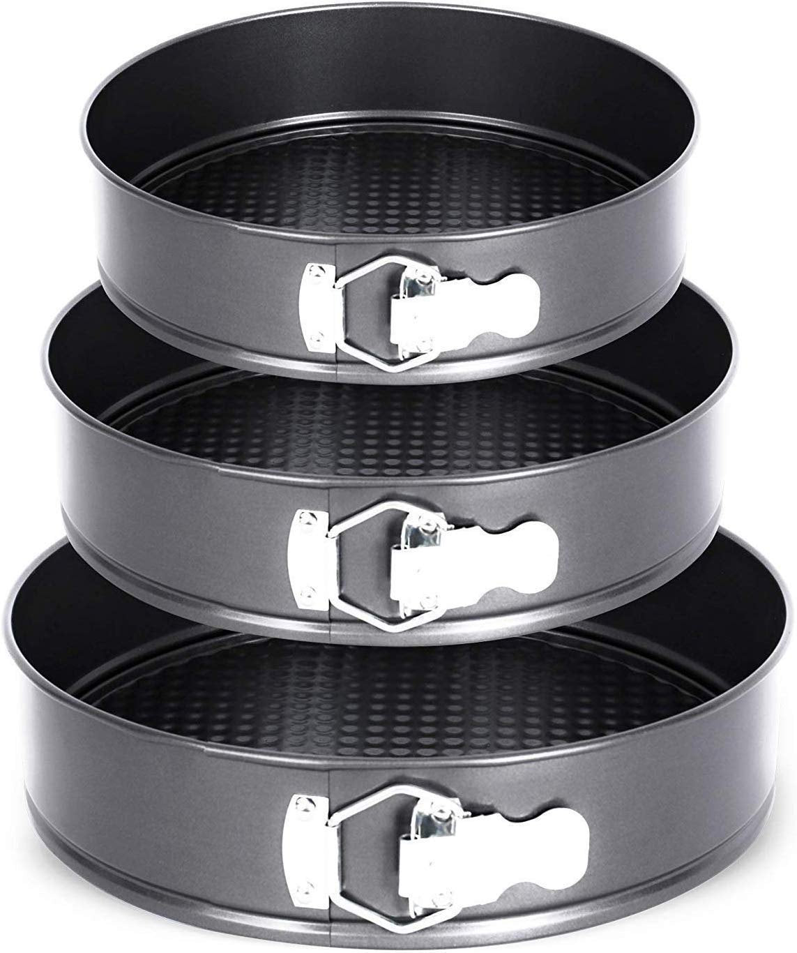 3 Pcs Shape Cake Mould – Non-Stick Springform Cake Pan Set (Small, Medium, Large)