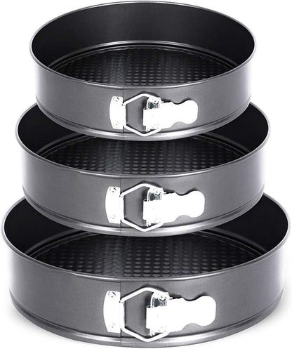 3 Pcs Shape Cake Mould – Non-Stick Springform Cake Pan Set (Small, Medium, Large)