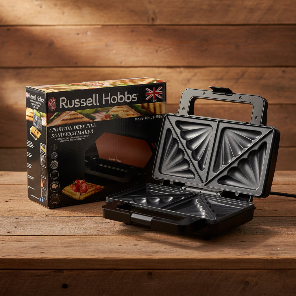 Russell Hobbs 4 Portion Deep Fill Sandwich Maker – Model JT-703az (UK Brand)
