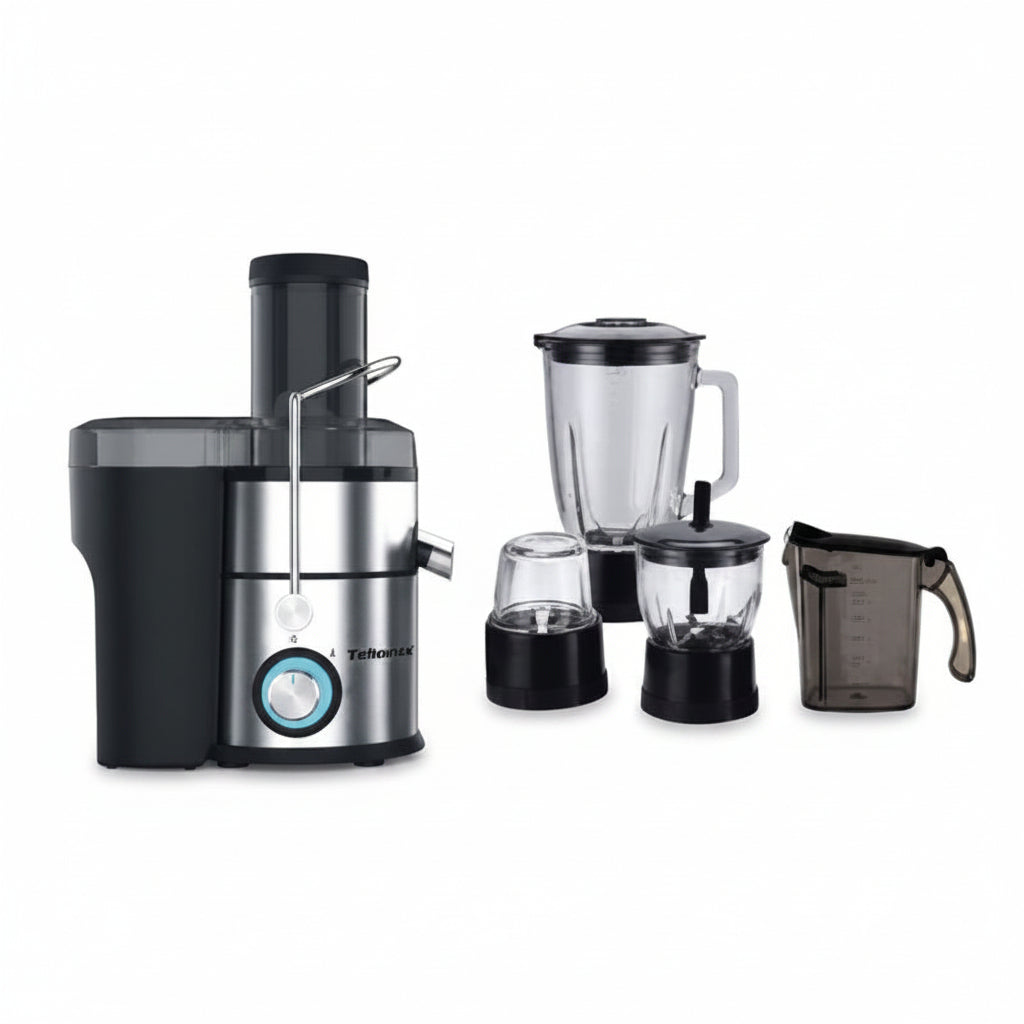 Cosonic 4-in-1 Stainless Steel Juicer CSJ-1199 – Safety Interlock & LED Light | Home Appliance