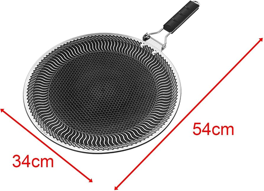 Premium Stainless Steel Non-Stick Honeycomb Tawa [ 34 CM ] – Foldable Handle Flat Pan for Roti, Dosa & Chapatis