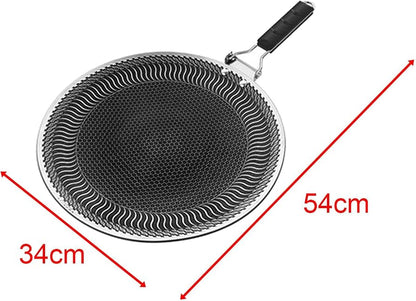 Premium Stainless Steel Non-Stick Honeycomb Tawa [ 34 CM ] – Foldable Handle Flat Pan for Roti, Dosa & Chapatis