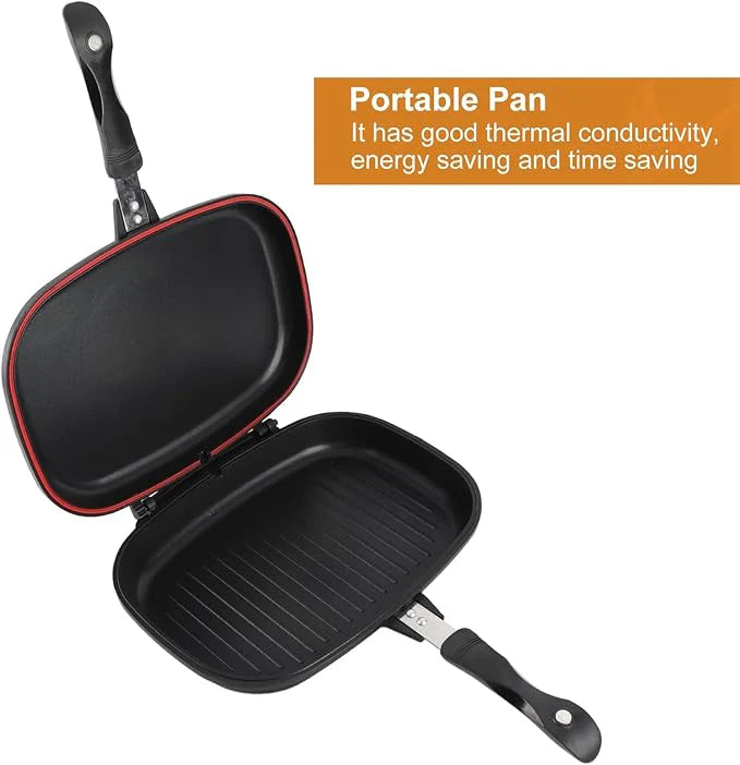 Dessini  grill pan double sided Marble Coated (36cm) - Black