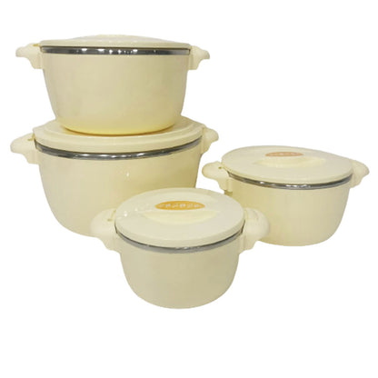 Premium 4-Piece Insulated Casserole Set – Hot Pot Food Server with Locking Lids