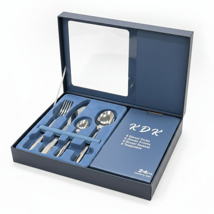 KDK 24-Piece Premium Cutlery Set with Luxury Gift Bo
