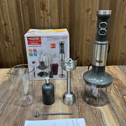 Hoomei HM-6683 5-in-1 Hand Blender Set – Powerful Stainless Steel Immersion Blender