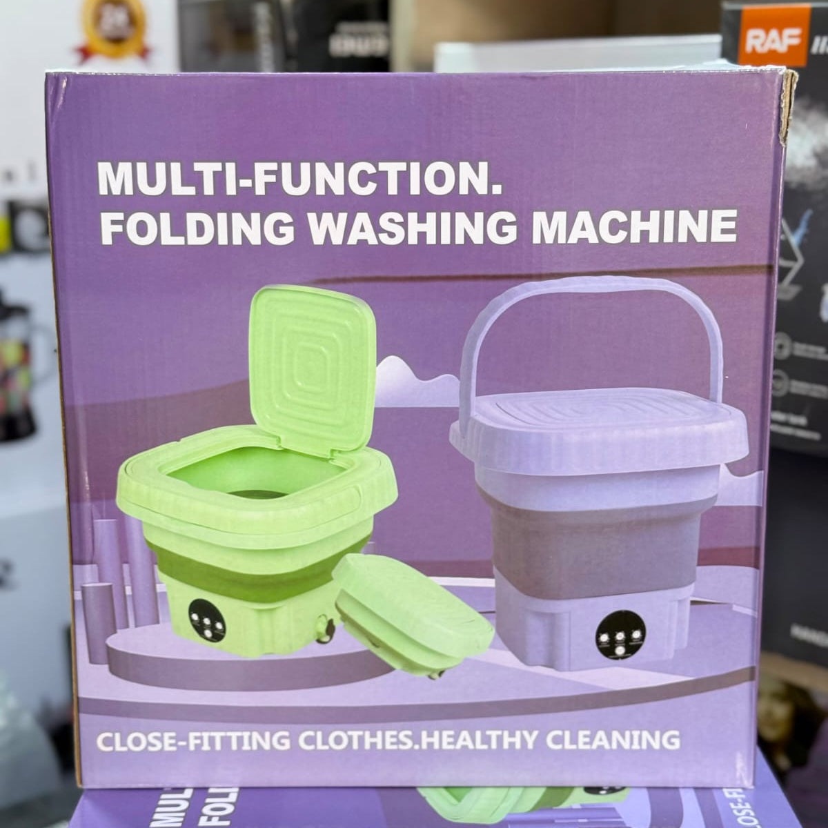 Foldable Mini Washing Machine – Portable Travel Washer with Spin Dry Basket