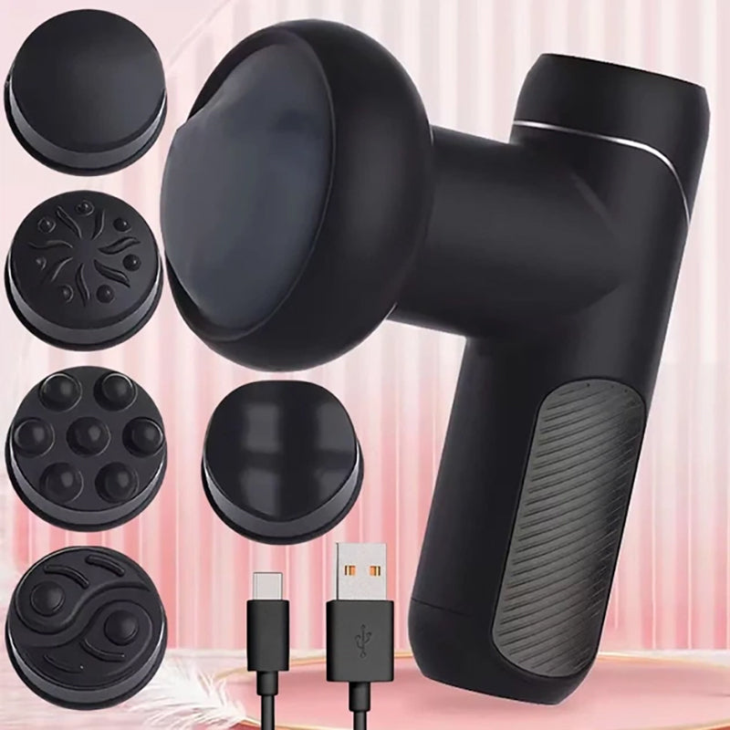 Deep Rolling Massager Fat Burning Vibration Cellulite Massager Massage Device with 5 Massage Heads