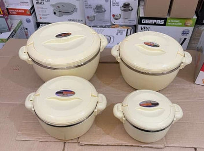 Premium 4-Piece Insulated Casserole Set – Hot Pot Food Server with Locking Lids