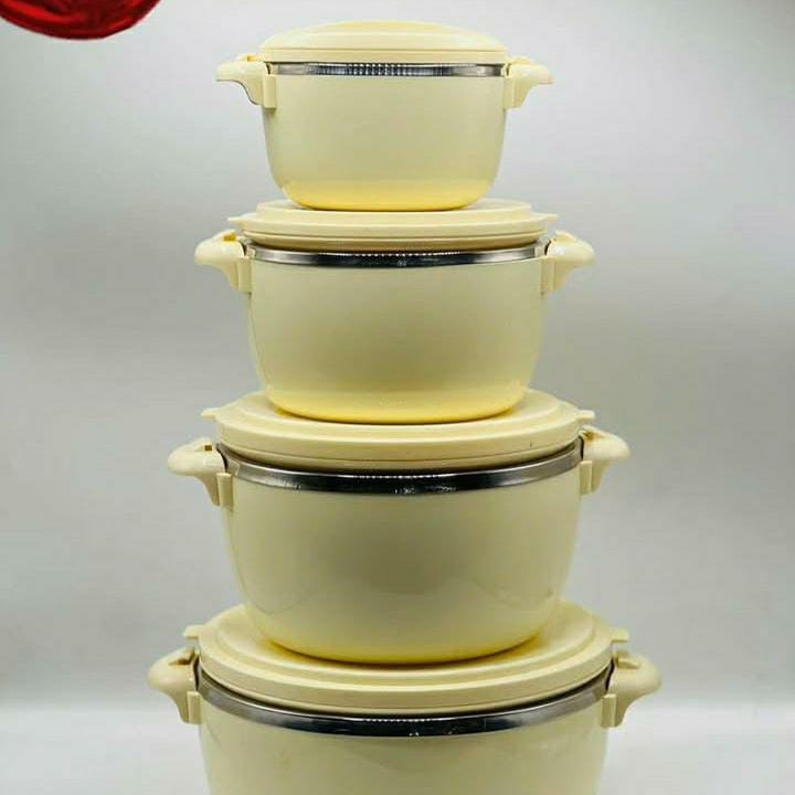 Premium 4-Piece Insulated Casserole Set – Hot Pot Food Server with Locking Lids