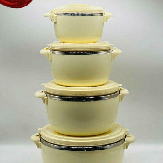 Premium 4-Piece Insulated Casserole Set – Hot Pot Food Server with Locking Lids