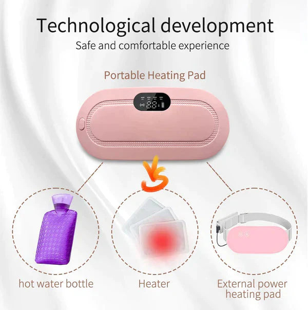 Rechargeable Period Cramp Relief Belt Portable Menstrual Fast Heating Pad Massager For Women and Girls