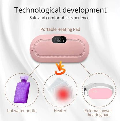 Rechargeable Period Cramp Relief Belt Portable Menstrual Fast Heating Pad Massager For Women and Girls