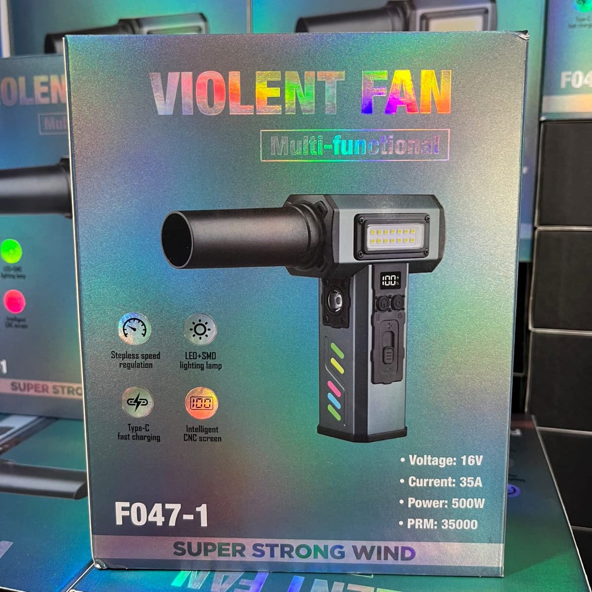 Violent Fan F047-1 Multi-Functional Cordless Air Duster – 500W Super Strong Wind Blower