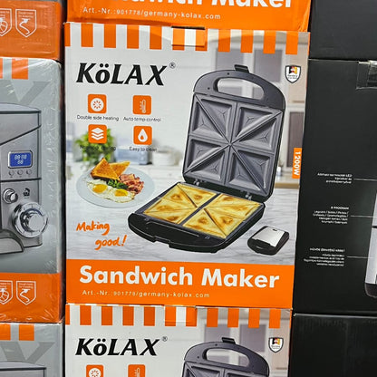 KoLAX Sandwich Maker 1200W – Double-Sided Non-Stick Toaster