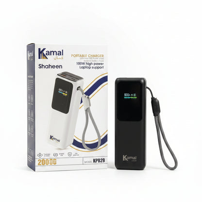 Kamal Shaheen 100W Fast Charging Power Bank, 20000mAh Lithium Battery Portable Laptop Charger with Digital Display (Model KPB29)