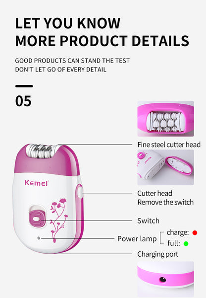 Kemie  km-6203  Rechargeable Epilator Hair removal machine for Ladies