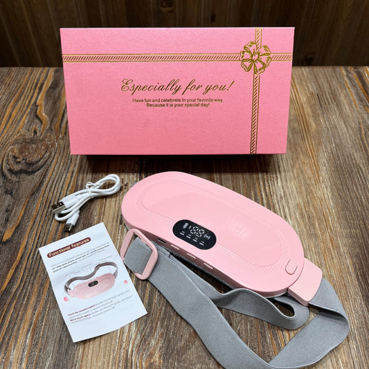 Rechargeable Period Cramp Relief Belt Portable Menstrual Fast Heating Pad Massager For Women and Girls
