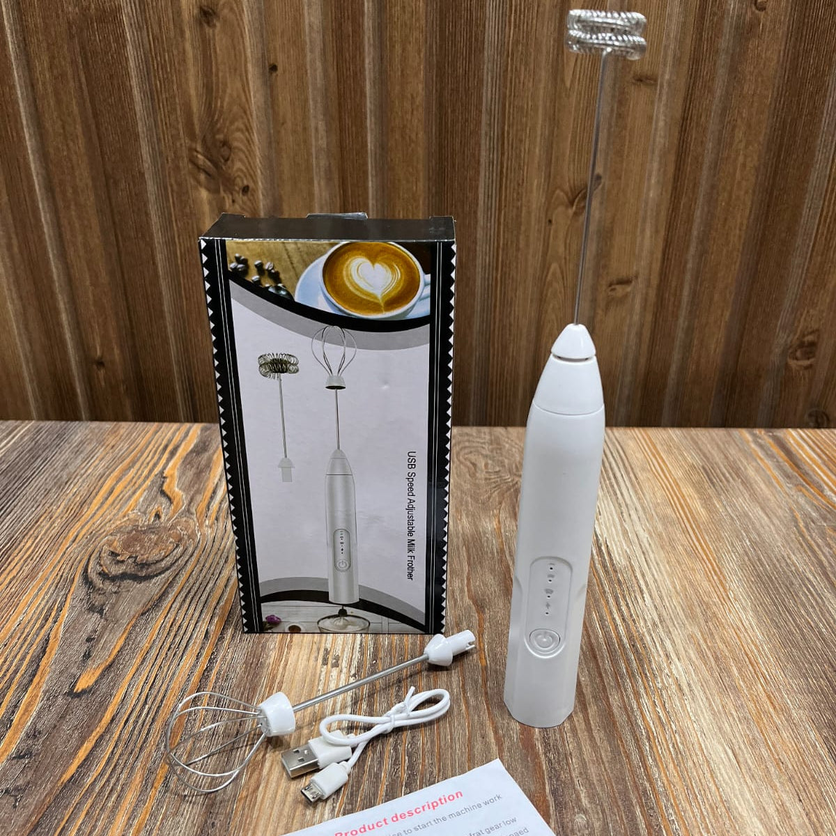 Rechargeable 2-in-1 Electric Hand Mixer & Milk Frother
