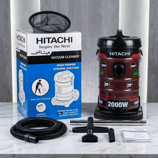 Hitachi 2000W Heavy Duty Drum Vacuum Cleaner & Blower | 29L Large Capacity
