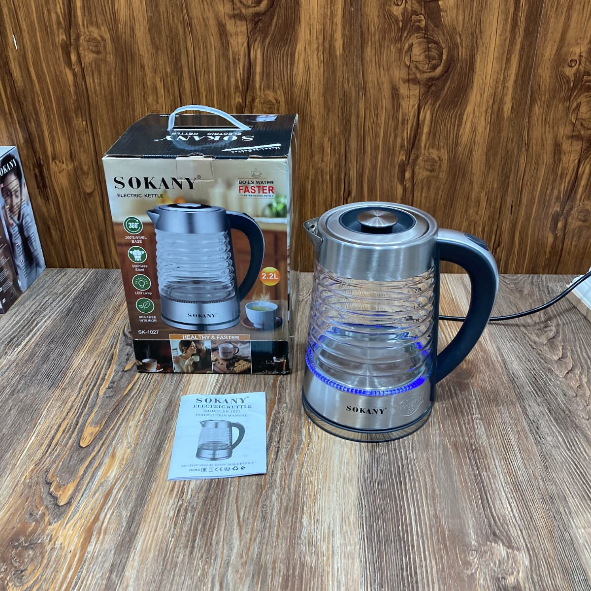SOKANY SK-1027  2.2L Electric Kettle 2200W 220V Hot Water Electric Kettle