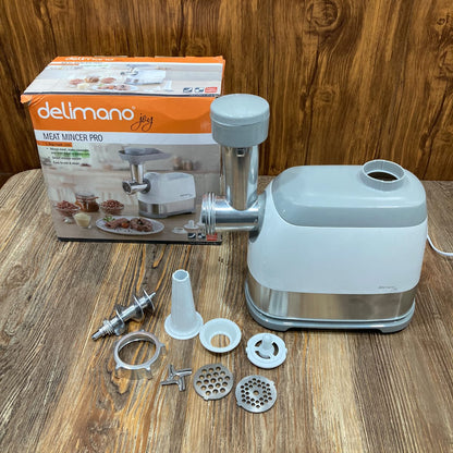 Delimano Meat Mincer Pro, Grinder & Sausage Maker - 600W Power 3 in 1 Meat Mincer, Electric Meat Grinder