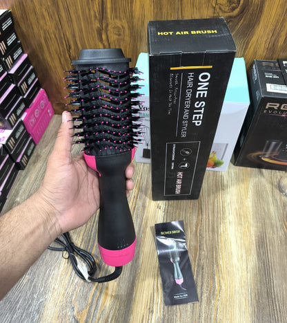 One Step Blow Hair Dryer and Volumizer Brush | Hot Air Brush Hair Styler for Straightening & Curl.