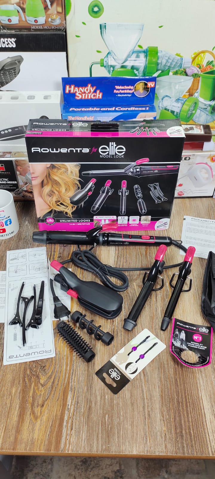Rowenta hair straightener set   14 in 1