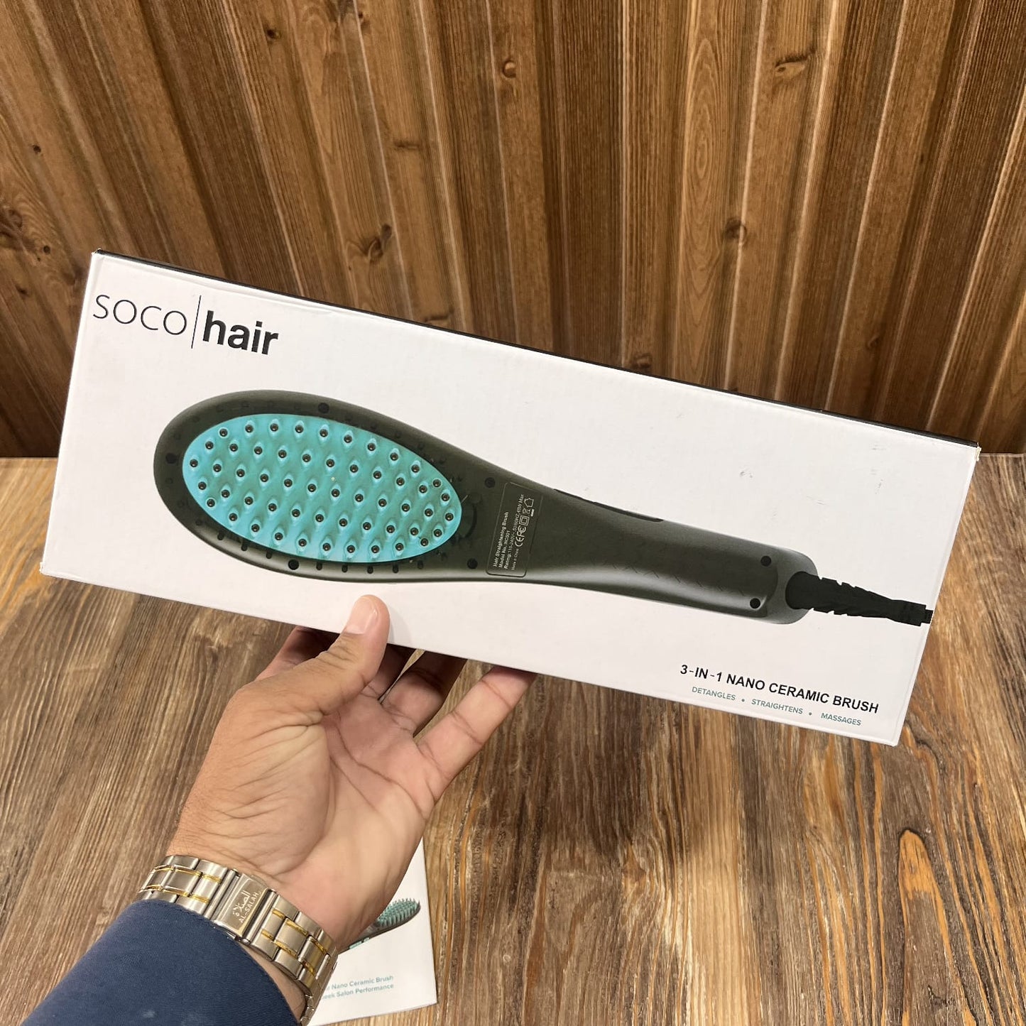 SOCO Hair Digital Hair Straightener Brush Nano ceramic